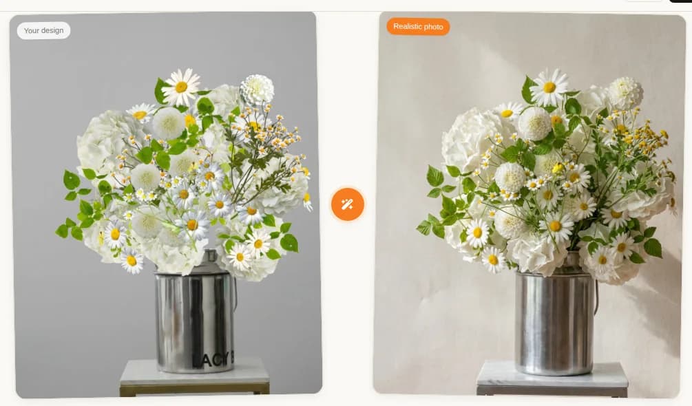 Bouquet Builder — a nossa tela: componha as flores de verdade em vez de fixar a foto de outra pessoa