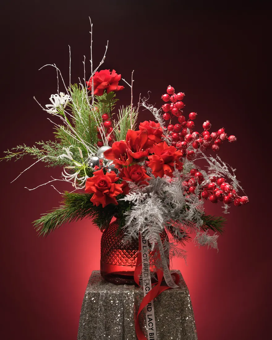 Interior bouquet with pine needles