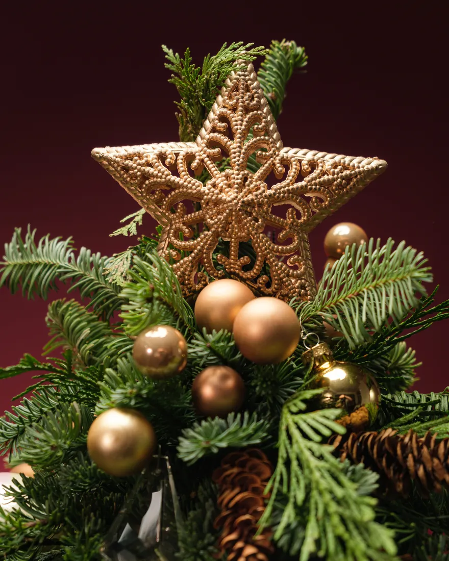 A tutor's annotated review of a decorated tree