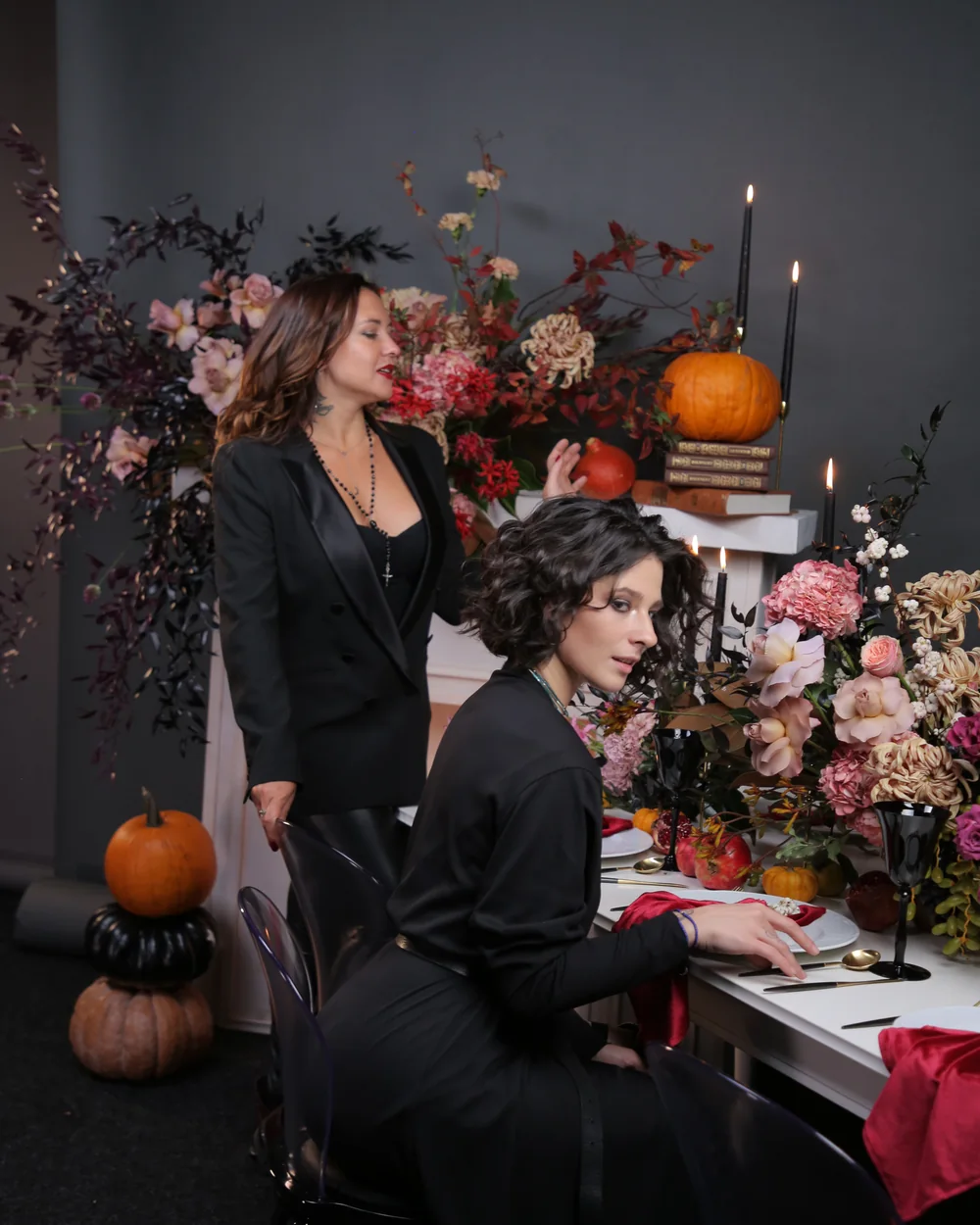 A student recreating a Halloween piece